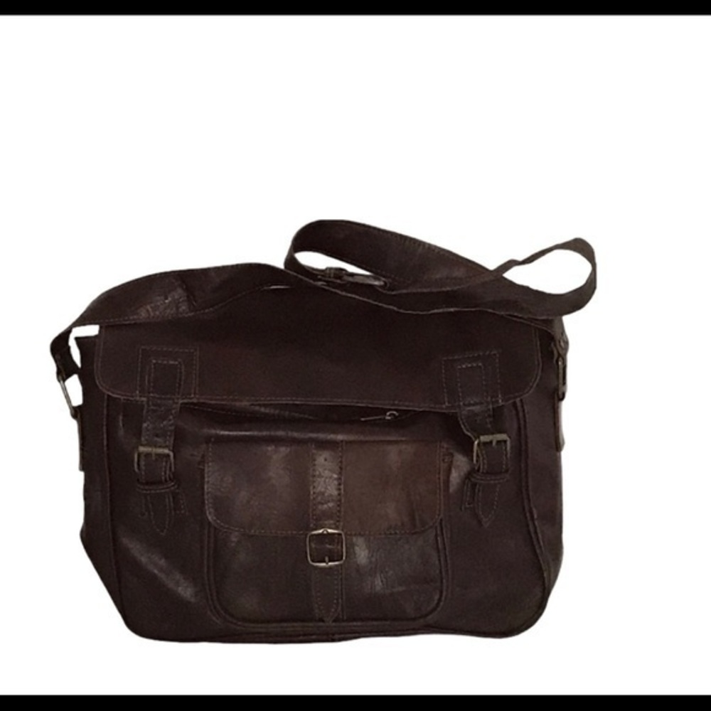 LEATHER MESSENGER BAG BRIEF CASE - UNISEX